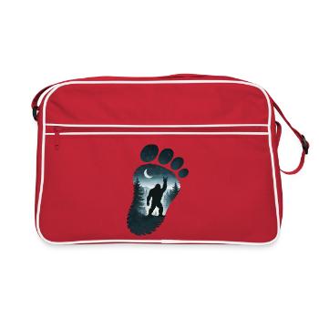 Bigfoot Rock On Sign Sasquatch Yeti Moon - Retro Bag - red/white - Front
