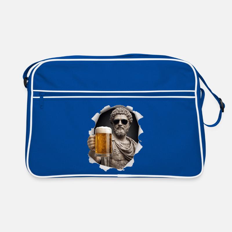 Marcus Aurelius with sunglasses and beer Retro Bag
