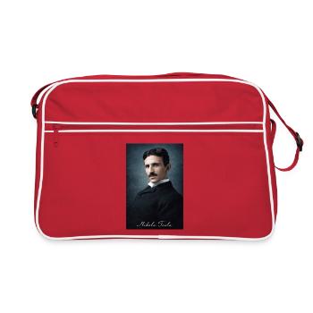 Nikola Vintage Portrait - Retro Tasche - Rot/Weiß - Vorne