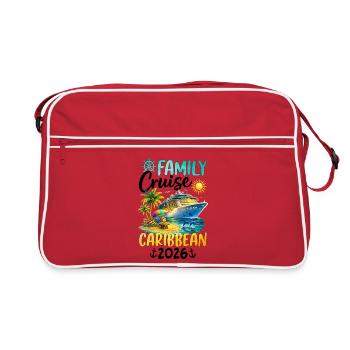 Family Cruise Caribbean 2026 - Retro Bag - red/white - Front
