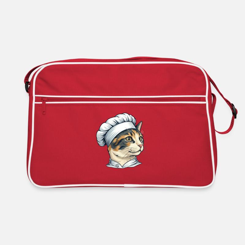 Cute Cat as a Cook Cartoon Retro Bag