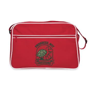 Progrès au lieu de pression | Pleine conscience & Concentration - Sac Retro - rouge/blanc - Devant