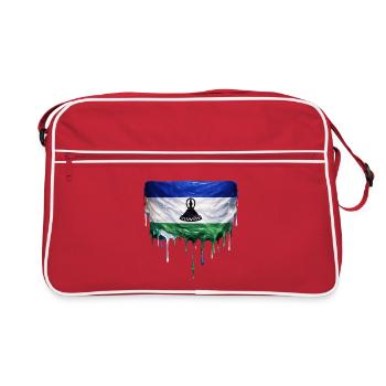 Drapeau du Lesotho dans l’art en goutte - Sac Retro - rouge/blanc - Devant