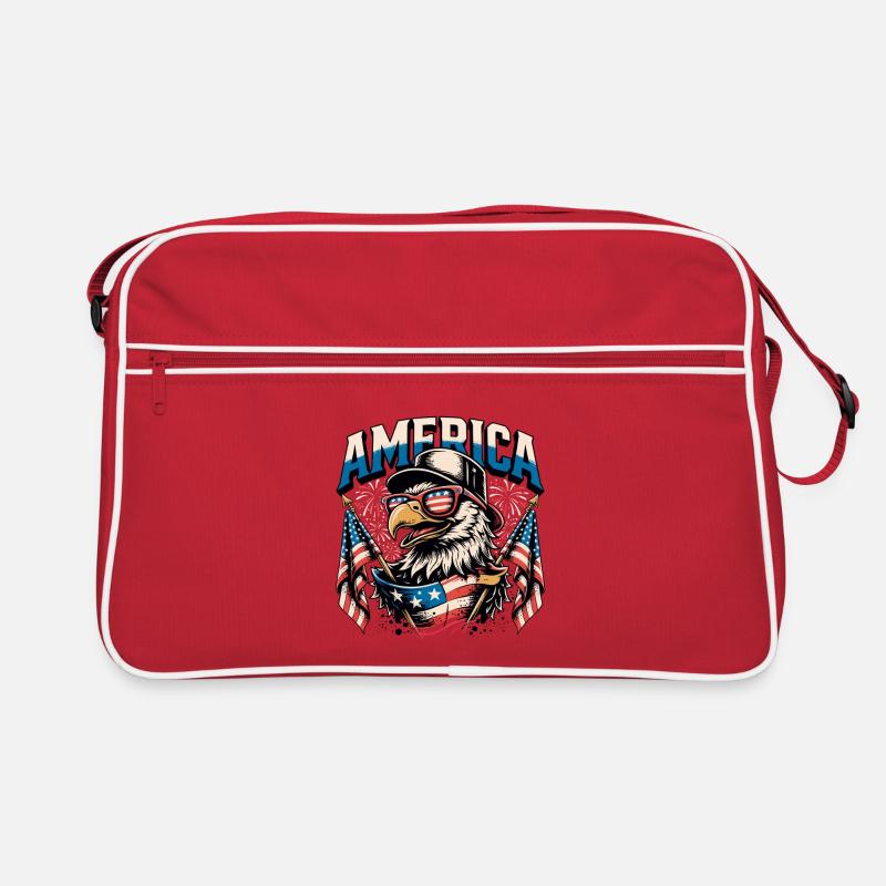 Aigle patriotique avec drapeaux Sac Retro