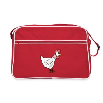 Poule dessinée Poules Dessinées Poules Félulettes Pâques - Sac Retro - rouge/blanc - Devant