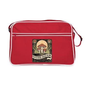 Enracinés dans la moisissure | Mysticisme de la forêt de champignons - Sac Retro - rouge/blanc - Devant