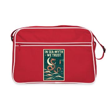 Faire confiance au mythe de la mer | Mythe du serpent de mer - Sac Retro - rouge/blanc - Devant