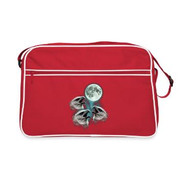 Aigles harpies hurlant vers la lune - Sac Retro - rouge/blanc - Devant