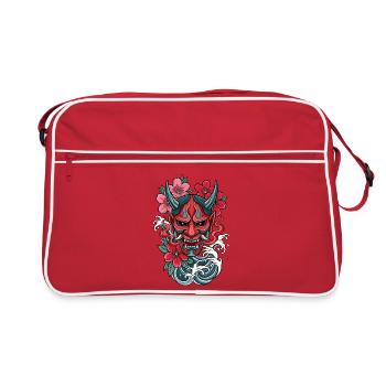 Hannya – Yōkai Demon - Retro Bag - red/white - Front