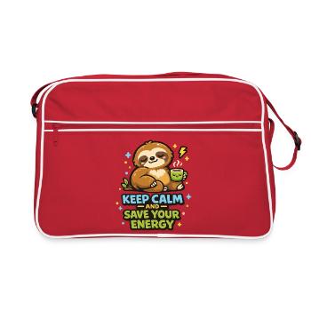 Tranquillité du café de Kuschelsloth - Sac Retro - rouge/blanc - Devant