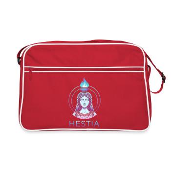 Hestia Fire Goddess Illustration - Retro Bag - red/white - Front