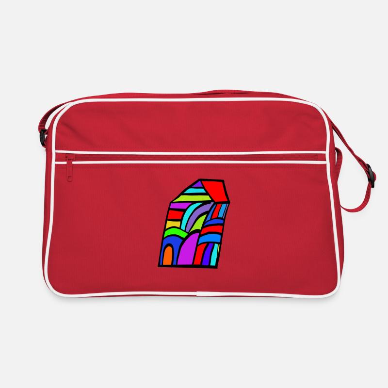 Mosaïque de maisons colorées Sac Retro