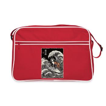 Ukiyo-e Baby Monkey Punch - Retro Tasche - Rot/Weiß - Vorne