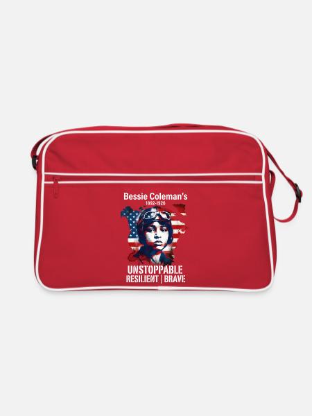 Bessie Coleman Courageous aviation pioneer - Retro Bag - red/white - Front