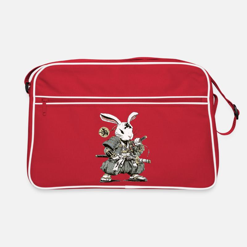 Rabbit Samurai Warrior with Katana Retro Bag