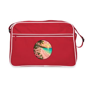 Beautiful Beach Getaway Bahamas pink sands Kari - Retro Bag - red/white - Front