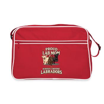 Proud Lab Mom Shirt Labrador Hund Geschenk - Retro Tasche - Rot/Weiß - Vorne