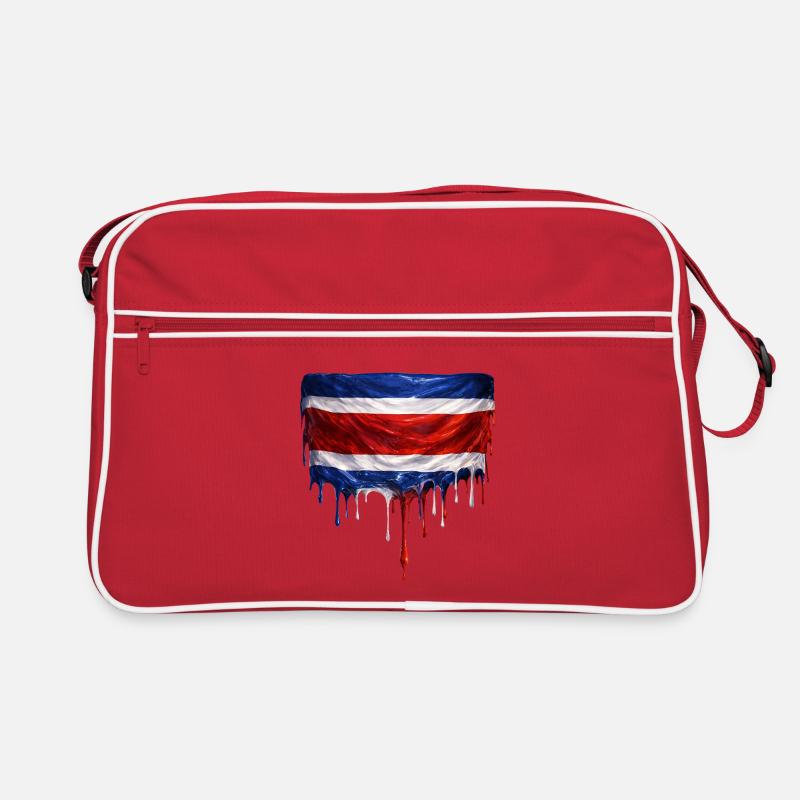 Drapeau dégoulinant du Costa Rica Sac Retro