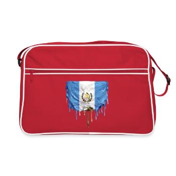 Guatemala Flagge Schmelz-Effekt - Retro Tasche - Rot/Weiß - Vorne