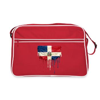 Drapeau Dominicain Gouttant - Sac Retro - rouge/blanc - Devant