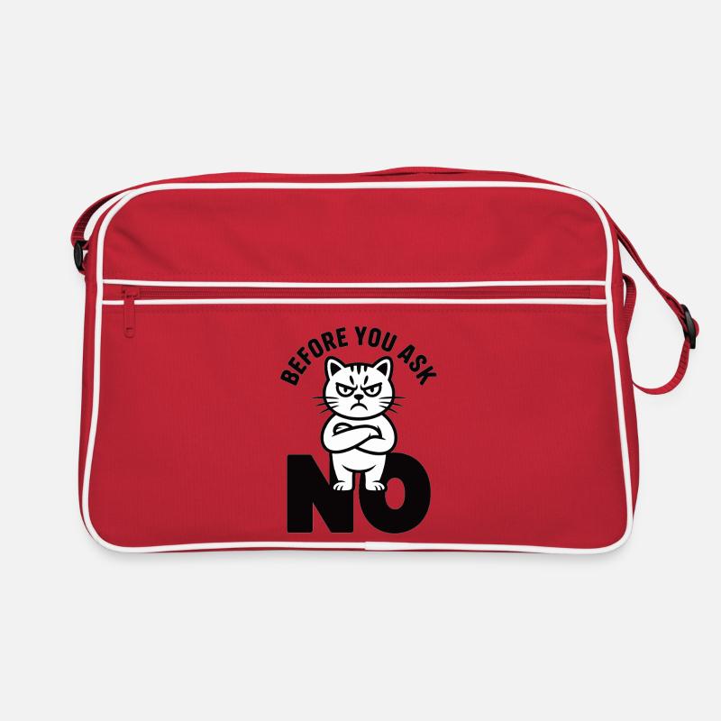 Cat T-Shirt Before You Ask No Retro Bag