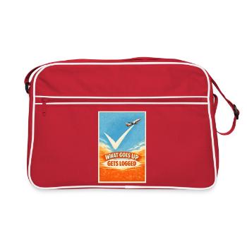 What goes up is logged | Plane Spotter - Retro Bag - red/white - Front