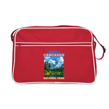 North Cascades National Park Panorama - Retro Bag - red/white - Front