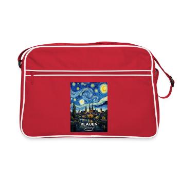 Plauen, Allemagne, Nuit étoilée - Sac Retro - rouge/blanc - Devant