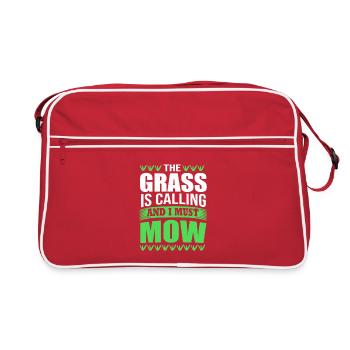 Rasenmäher Rasen (Wiese) - Retro Tasche - Rot/Weiß - Vorne