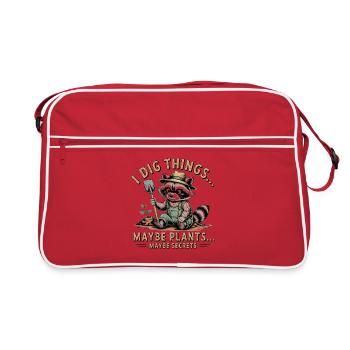 Washcoon Gardener Pflanzengeheimnisse - Retro Tasche - Rot/Weiß - Vorne