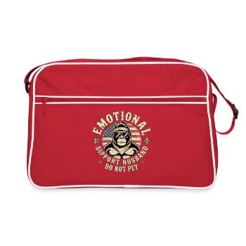 Mari de soutien émotionnel ne caressent pas - Sac Retro - rouge/blanc - Devant