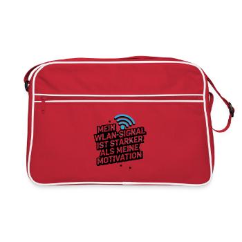  Mein Wlan-Signal Ist Stärker Als Meine Motivation - Retro Tasche - Rot/Weiß - Vorne