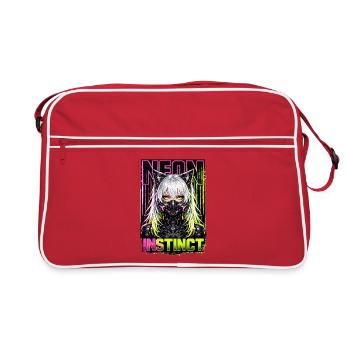 Neon Instinct Cyberpunk Cat Girl Style - Retro Bag - red/white - Front