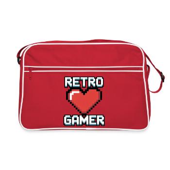 Cœur Pixel Gamer Rétro - Sac Retro - rouge/blanc - Devant