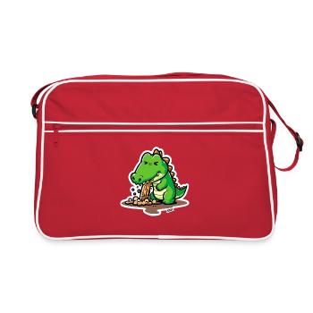 Dessin animé Dino Vomit Splash - Sac Retro - rouge/blanc - Devant