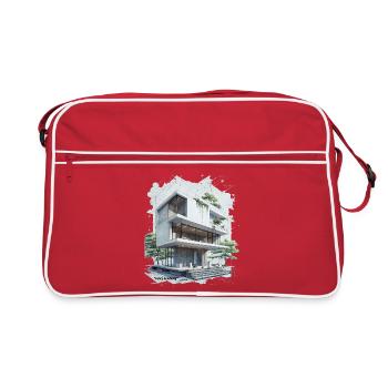 Fancy Geometry Modern House - Sac Retro - rouge/blanc - Devant