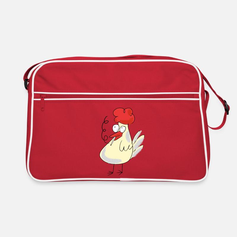 Lustiges Huhn Raucher Zigarette Hühner Retro Tasche