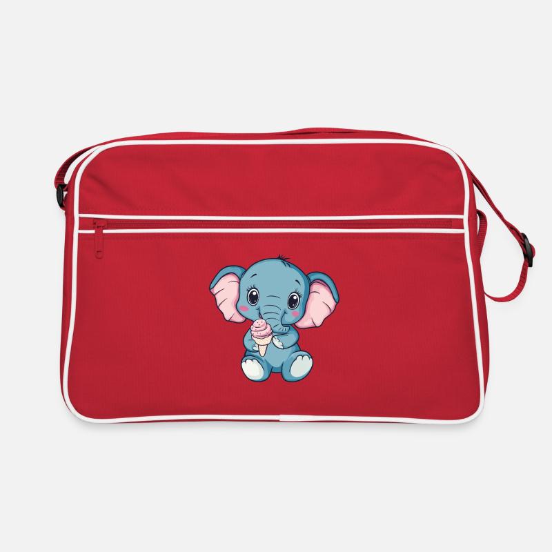 Kuschelig Elefant Eiscreme Illustration Retro Bag