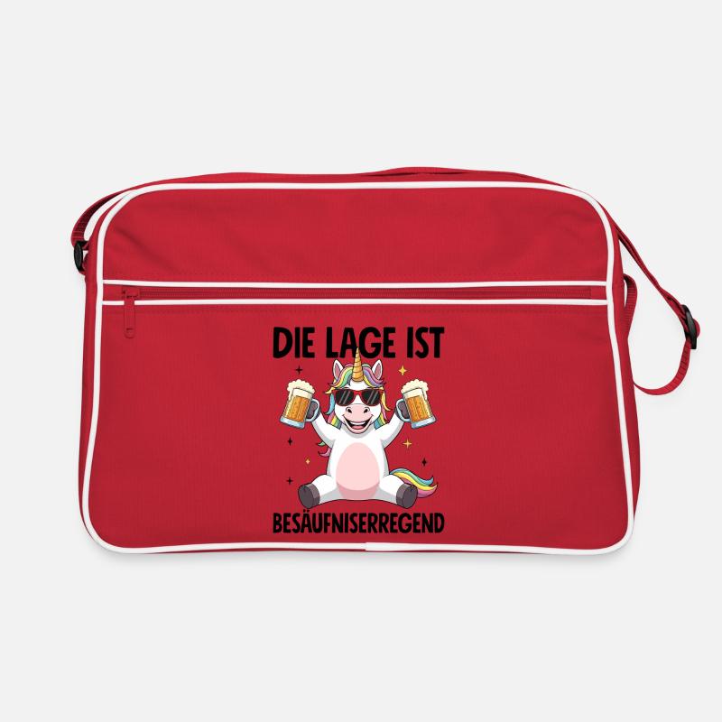 Die Lage Ist Besäufniserregend Einhorn Retro Tasche