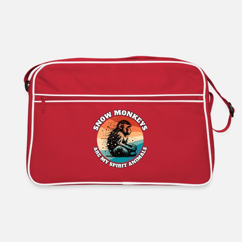 Lustige Schneeaffe Sprüche Retro Tasche