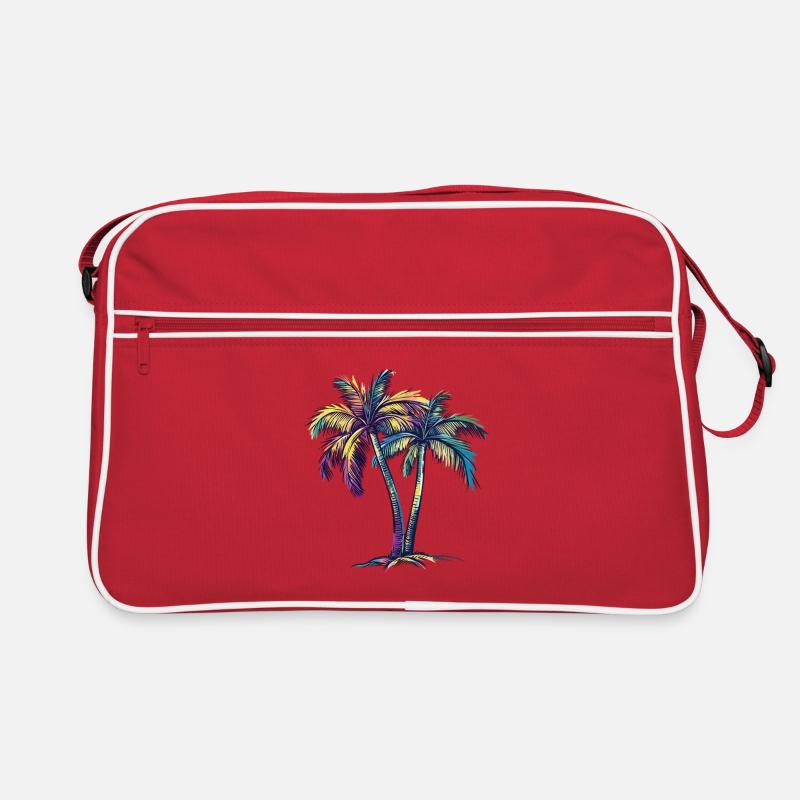 Regenbogenpalmen Tropentraum Retro Tasche