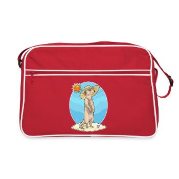 Été du Chapeau de paille de la plage de Suricates - Sac Retro - rouge/blanc - Devant