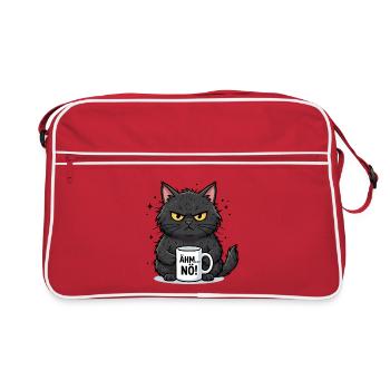 Ähm... Nö!  Cat German Saying Pet Lover - Retro Bag - red/white - Front