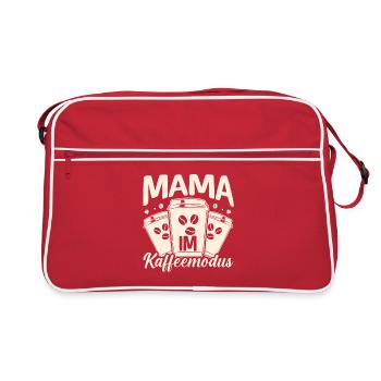 Kaffee Kaffeeliebhaber Mutter Mama - Retro Tasche - Rot/Weiß - Vorne