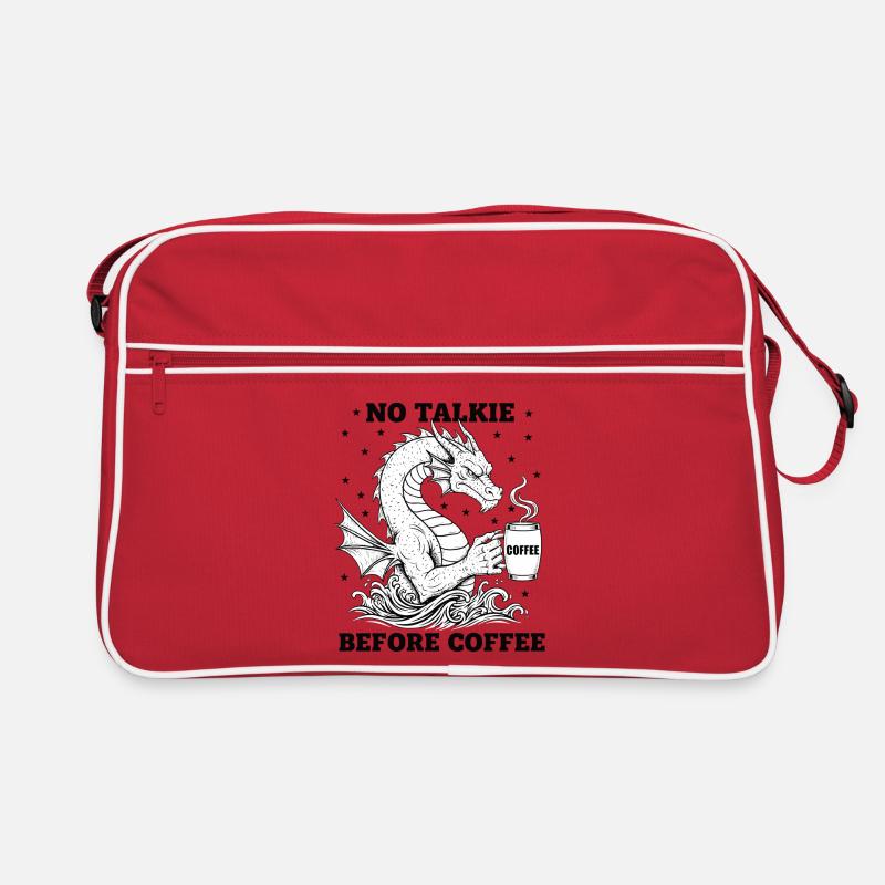No Conversation Before Coffee Lover Dragon Retro Bag