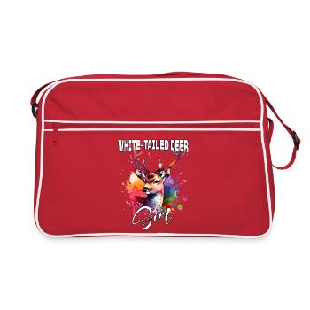 White-tailed Deer Girl White-tailed Deer - Retro Bag - red/white - Front