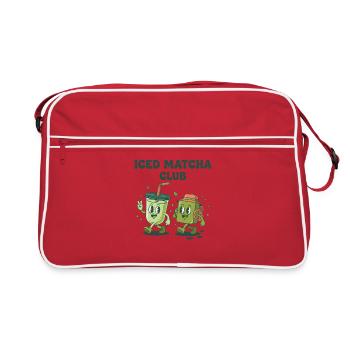 Eiskaffer-Matcha-Club Grüner Tee Matcha-Liebhaber Lustig - Retro Tasche - Rot/Weiß - Vorne