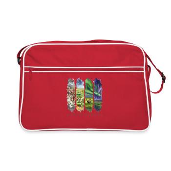 North Dakota Travel Badlands & Peace Garden State - Retro Bag - red/white - Front