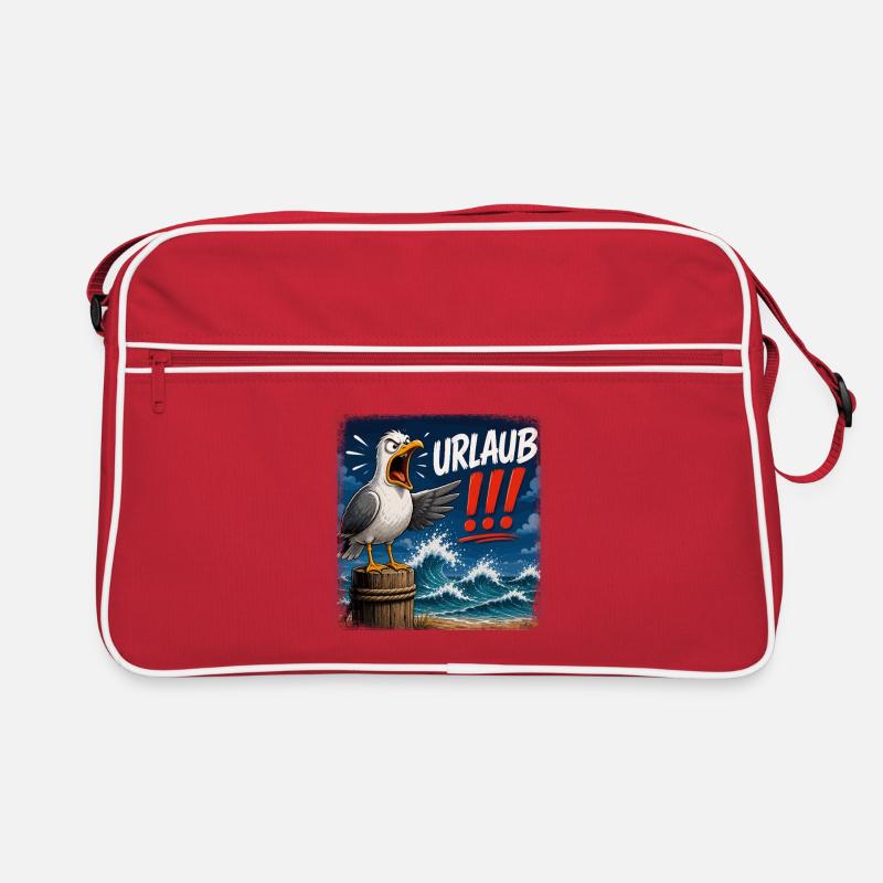 Urlaub!!! Sturm am Meer Retro Tasche
