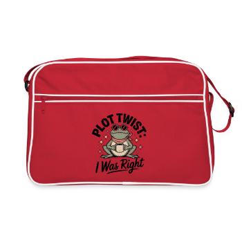 Plot Twist Frog: I Was Right - Retro Bag - red/white - Front
